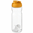 H2O Active® Base 650 ml -shakerpullo, läpikuultava-valkoinen, oranssi liikelahja logopainatuksella