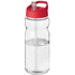 H2O Active® Base 650 ml kaatonokkakantinen urheilujuomapullo., läpikuultava-valkoinen, punainen liikelahja logopainatuksella
