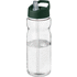 H2O Active® Base 650 ml kaatonokkakantinen urheilujuomapullo., läpikuultava-valkoinen, vilkkuu-vihreänä liikelahja logopainatuksella