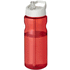 H2O Active® Base 650 ml kaatonokkakantinen urheilujuomapullo., valkoinen, punainen liikelahja logopainatuksella