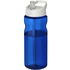 H2O Active® Base 650 ml kaatonokkakantinen urheilujuomapullo., valkoinen, sininen liikelahja logopainatuksella