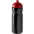 H2O Active® Base 650 ml kupukantinen urheilujuomapullo, musta, punainen liikelahja logopainatuksella