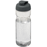 H2O Active® Base 650 ml läppäkantinen urheilujuomapullo, läpikuultava-valkoinen, harmaa liikelahja logopainatuksella