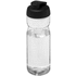 H2O Active® Base 650 ml läppäkantinen urheilujuomapullo, läpikuultava-valkoinen, musta liikelahja logopainatuksella