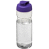 H2O Active® Base 650 ml läppäkantinen urheilujuomapullo, läpikuultava-valkoinen, violetti liikelahja logopainatuksella