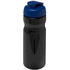 H2O Active® Base 650 ml läppäkantinen urheilujuomapullo, sininen, musta liikelahja logopainatuksella
