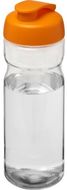 H2O Active® Base Tritan 650 ml urheilujuomapullo pikalukittavalla korkilla, läpikuultava-valkoinen, oranssi liikelahja logopainatuksella