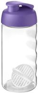 H2O Active® Bop 500 ml -shakerpullo, läpikuultava-valkoinen, violetti liikelahja logopainatuksella