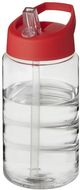 H2O Active® Bop 500 ml -urheilujuomapullo kaatonokkakannella, läpikuultava-valkoinen, punainen liikelahja logopainatuksella