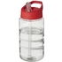 H2O Active® Bop 500 ml -urheilujuomapullo kaatonokkakannella, läpikuultava-valkoinen, punainen liikelahja logopainatuksella