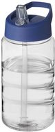 H2O Active® Bop 500 ml -urheilujuomapullo kaatonokkakannella, läpikuultava-valkoinen, sininen liikelahja logopainatuksella