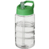 H2O Active® Bop 500 ml -urheilujuomapullo kaatonokkakannella, läpikuultava-valkoinen, vihreä liikelahja logopainatuksella