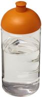 H2O Active® Bop 500 ml kupukantinen pullo, läpikuultava-valkoinen, oranssi liikelahja logopainatuksella