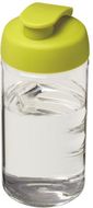 H2O Active® Bop 500 ml läppäkantinen urheilujuomapullo, läpikuultava-valkoinen, kalkinvihreä liikelahja logopainatuksella