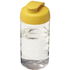 H2O Active® Bop 500 ml läppäkantinen urheilujuomapullo, läpikuultava-valkoinen, keltainen liikelahja logopainatuksella