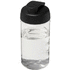 H2O Active® Bop 500 ml läppäkantinen urheilujuomapullo, läpikuultava-valkoinen, musta liikelahja logopainatuksella