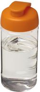 H2O Active® Bop 500 ml läppäkantinen urheilujuomapullo, läpikuultava-valkoinen, oranssi liikelahja logopainatuksella