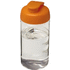 H2O Active® Bop 500 ml läppäkantinen urheilujuomapullo, läpikuultava-valkoinen, oranssi liikelahja logopainatuksella