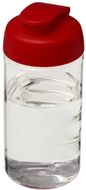 H2O Active® Bop 500 ml läppäkantinen urheilujuomapullo, läpikuultava-valkoinen, punainen liikelahja logopainatuksella