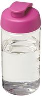 H2O Active® Bop 500 ml läppäkantinen urheilujuomapullo, läpikuultava-valkoinen, ruusu liikelahja logopainatuksella