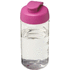 H2O Active® Bop 500 ml läppäkantinen urheilujuomapullo, läpikuultava-valkoinen, ruusu liikelahja logopainatuksella
