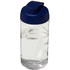 H2O Active® Bop 500 ml läppäkantinen urheilujuomapullo, läpikuultava-valkoinen, sininen liikelahja logopainatuksella