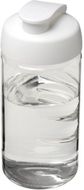 H2O Active® Bop 500 ml läppäkantinen urheilujuomapullo, valkoinen, läpikuultava-valkoinen liikelahja logopainatuksella