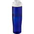 H2O Active® Eco Tempo 700 ml:n urheilujuomapullo läppäkannella, valkoinen, sininen liikelahja logopainatuksella