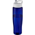 H2O Active® Eco Tempo 700 ml:n urheilujuomapullo nokallisella korkilla, valkoinen, sininen liikelahja logopainatuksella
