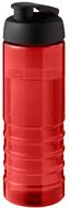 H2O Active® Eco Treble 750 ml:n juomapullo flip lid -kannella, musta, punainen liikelahja logopainatuksella