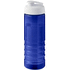 H2O Active® Eco Treble 750 ml:n juomapullo flip lid -kannella, valkoinen, sininen liikelahja logopainatuksella