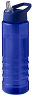 H2O Active® Eco Treble 750 ml:n juomapullo sporttikorkilla, sininen liikelahja logopainatuksella