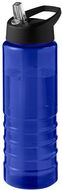 H2O Active® Eco Treble 750 ml:n juomapullo sporttikorkilla, sininen, musta liikelahja logopainatuksella