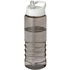 H2O Active® Eco Treble 750 ml:n juomapullo sporttikorkilla, valkoinen, kivihiili liikelahja logopainatuksella