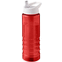 H2O Active® Eco Treble 750 ml:n juomapullo sporttikorkilla, valkoinen, punainen liikelahja logopainatuksella