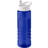 H2O Active® Eco Treble 750 ml:n juomapullo sporttikorkilla, valkoinen, sininen liikelahja logopainatuksella