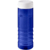 H2O Active® Eco Treble 750 ml:n urheilujuomapullo kierrekannella, valkoinen, sininen liikelahja logopainatuksella