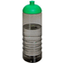 H2O Active® Eco Treble 750 ml:n urheilujuomapullo kupukannella, kivihiili, vihreä liikelahja logopainatuksella
