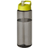 H2O Active® Eco Vibe 850 ml:n juomapullo sporttikannella, kivihiili, kalkinvihreä liikelahja logopainatuksella