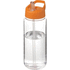 H2O Active® Octave Tritan 600 ml urheilujuomapullo nokallisella korkilla, läpikuultava-valkoinen, oranssi liikelahja logopainatuksella