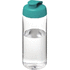 H2O Active® Octave Tritan 600 ml urheilujuomapullo pikalukittavalla korkilla, läpikuultava-valkoinen, aqua-blue liikelahja logopainatuksella