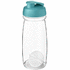 H2O Active® Pulse 600 ml -shakerpullo, läpikuultava-valkoinen, aqua-blue liikelahja logopainatuksella