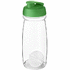 H2O Active® Pulse 600 ml -shakerpullo, läpikuultava-valkoinen, vihreä liikelahja logopainatuksella