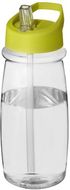H2O Active® Pulse 600 ml -urheilujuomapullo kaatonokkakannella, läpikuultava-valkoinen, kalkinvihreä liikelahja logopainatuksella