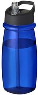 H2O Active® Pulse 600 ml -urheilujuomapullo kaatonokkakannella, sininen, musta liikelahja logopainatuksella