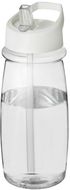 H2O Active® Pulse 600 ml -urheilujuomapullo kaatonokkakannella, valkoinen, läpikuultava-valkoinen liikelahja logopainatuksella