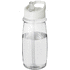 H2O Active® Pulse 600 ml -urheilujuomapullo kaatonokkakannella, valkoinen, läpikuultava-valkoinen liikelahja logopainatuksella