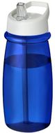 H2O Active® Pulse 600 ml -urheilujuomapullo kaatonokkakannella, valkoinen, sininen liikelahja logopainatuksella