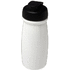 H2O Active® Pulse 600 ml flip kansi urheilujuomapullo, valkoinen, musta liikelahja logopainatuksella