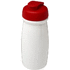 H2O Active® Pulse 600 ml flip kansi urheilujuomapullo, valkoinen, punainen liikelahja logopainatuksella